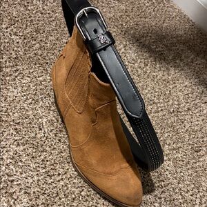 USG Equwstrian Black Leather Belt with Silver Buckle and Jewels - NWOT Worn Once